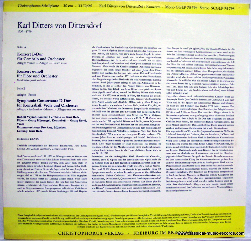 Christophorus CGLP 75 794 - Carl Ditters von Dittersdorf - Cemba - Image 2