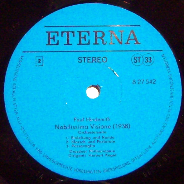 Eterna 8 27 542 - Paul Hindemith, Dresdner Philharmonie, Herbert - Image 3
