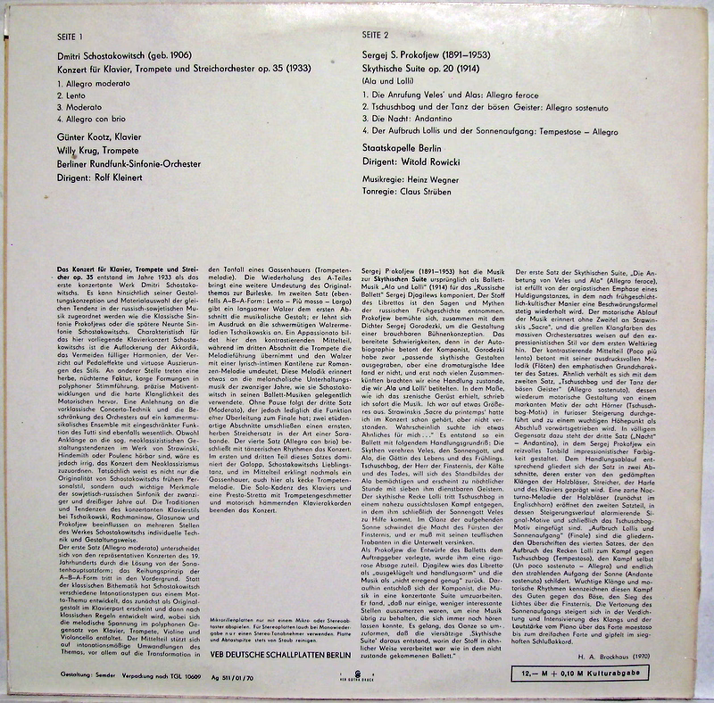 Eterna 8 26 051 - Dmitri Shostakovich, Sergei Prokofiev, Günter - Image 2