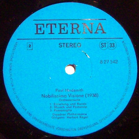 Eterna 8 27 542 - Paul Hindemith, Dresdner Philharmonie, Herbert - Image 3