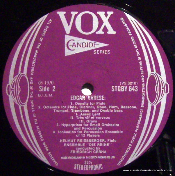 VOX (6) STGBY 643 - Edgard Varèse, Friedrich Cerha, Ensemble "di - Image 3