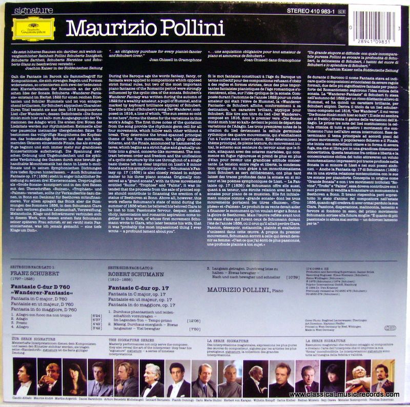 Deutsche Grammophon 410 983-1 GS - Maurizio Pollini, Franz Schub - Image 2