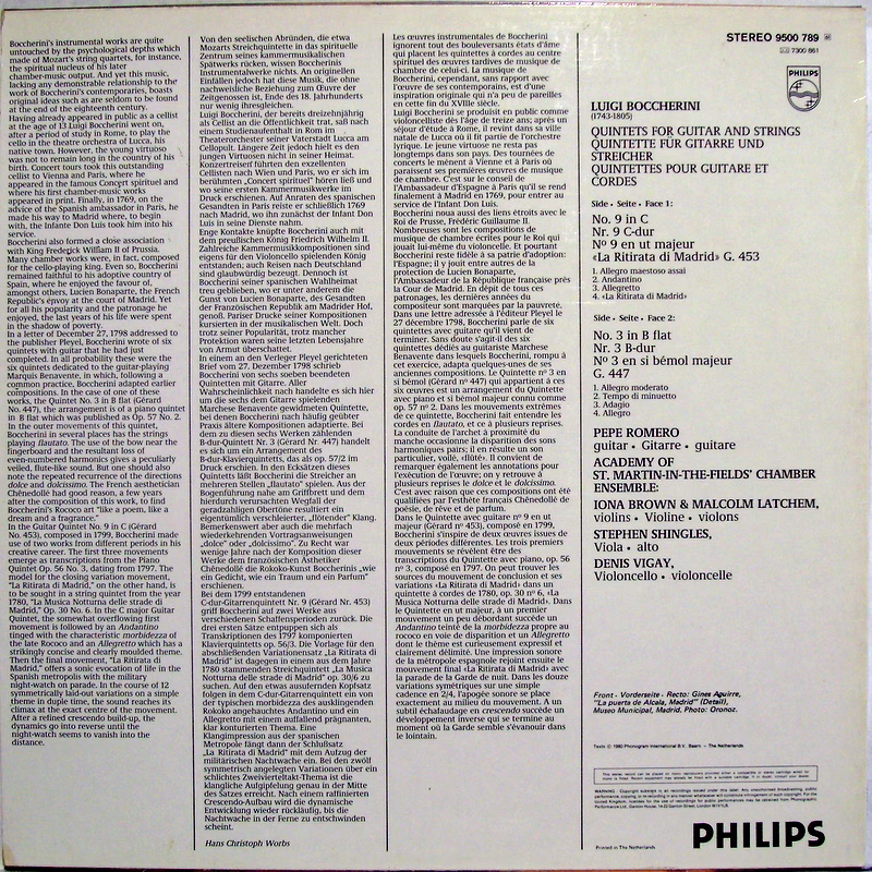 Philips 9500 789 - Luigi Boccherini, Pepe Romero, Academy Of St. - Image 2