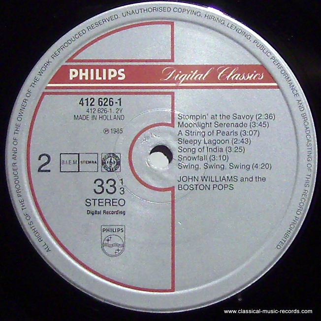 Philips Classics 412 626-1 - John Williams (4), Boston Pops Orch - Image 3