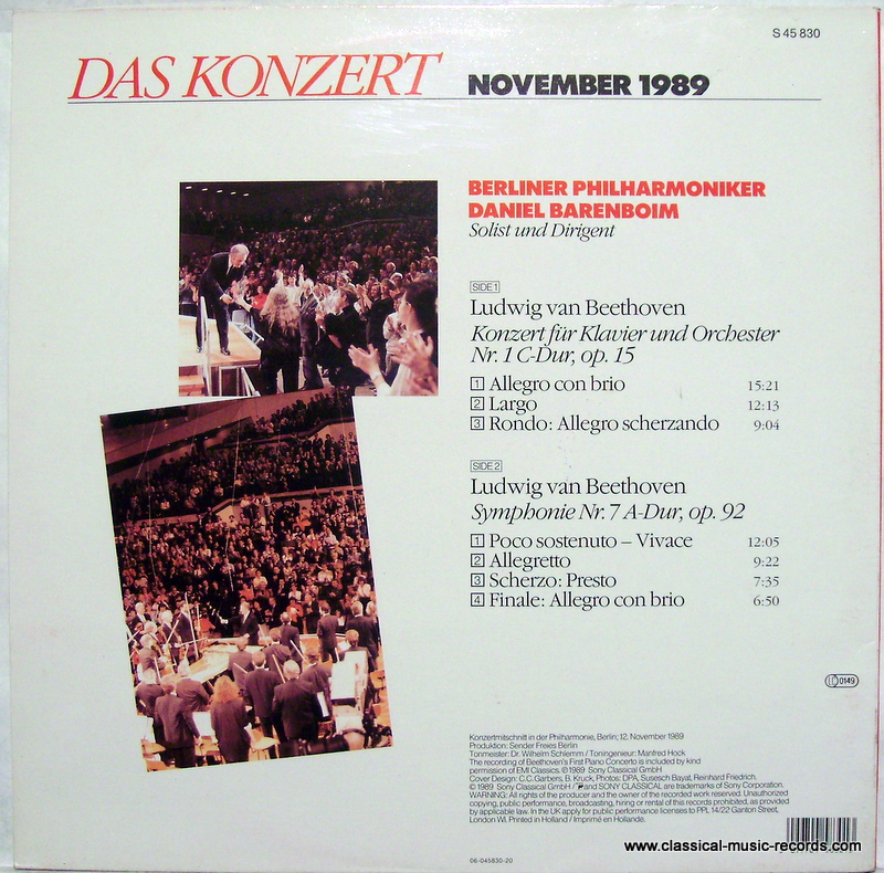 Sony Classical S 45 830 - Ludwig van Beethoven, Berliner Philhar - Image 2