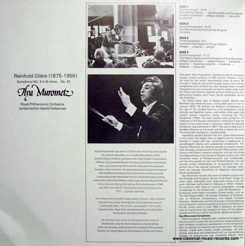 Unicorn Records (3) PCM 500/1 - Reinhold Glière, Royal Philharmo - Image 2