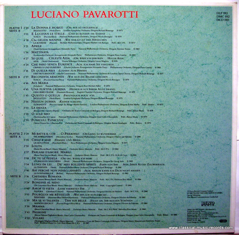 Dino Music DLP 1911 - Luciano Pavarotti - Pavarottissimo (Die Co - Image 2