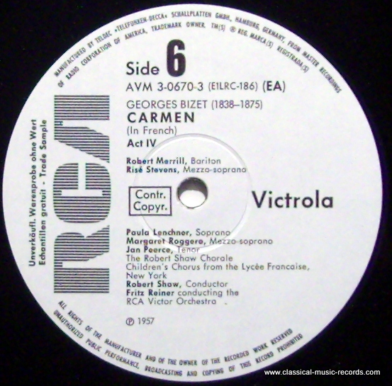 RCA Victrola AVM 3-0670 - Risë Stevens, Jan Peerce, Licia Albane - Image 2