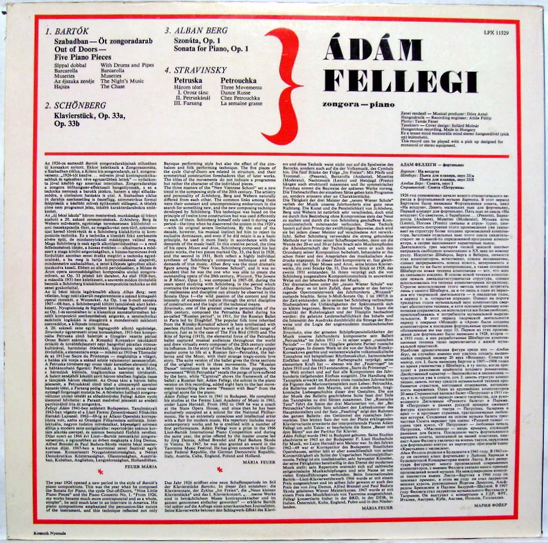 Hungaroton SLPX 11529 - Béla Bartók, Arnold Schoenberg, Alban Be - Image 2