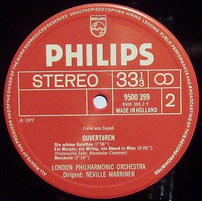 Philips 95 00 399 - Franz von Suppé, Sir Neville Marriner, Londo - Image 3