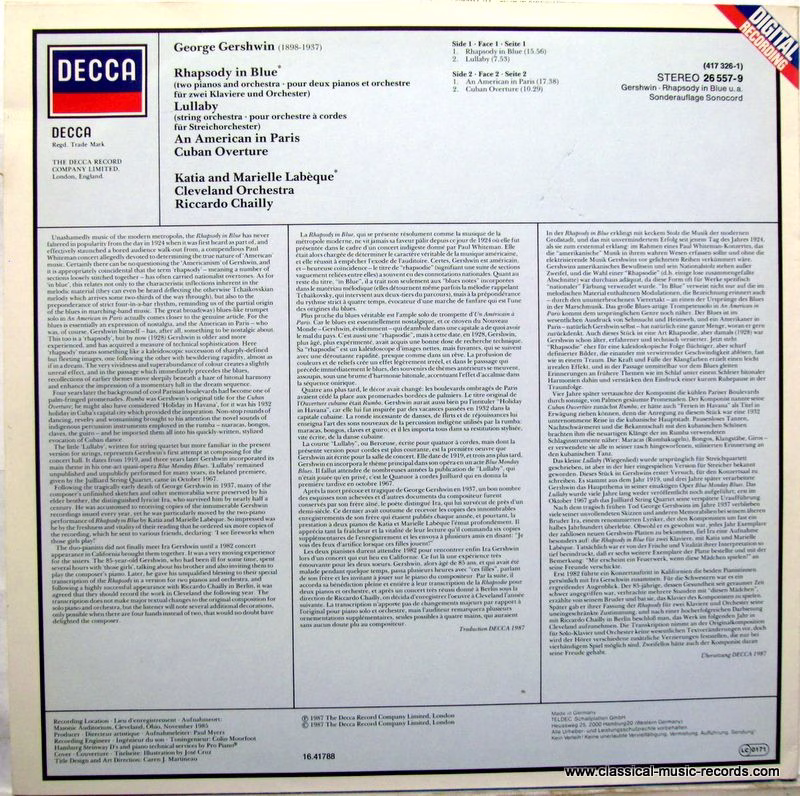 DECCA 417 326-1 - George Gershwin, Katia Et Marielle Labèque, Th - Image 5