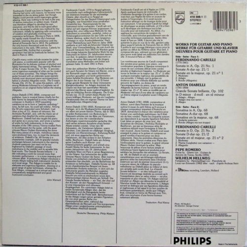 Philips 410 396-1 - Ferdinando Carulli, Anton Diabelli, Pepe Rom - Image 2