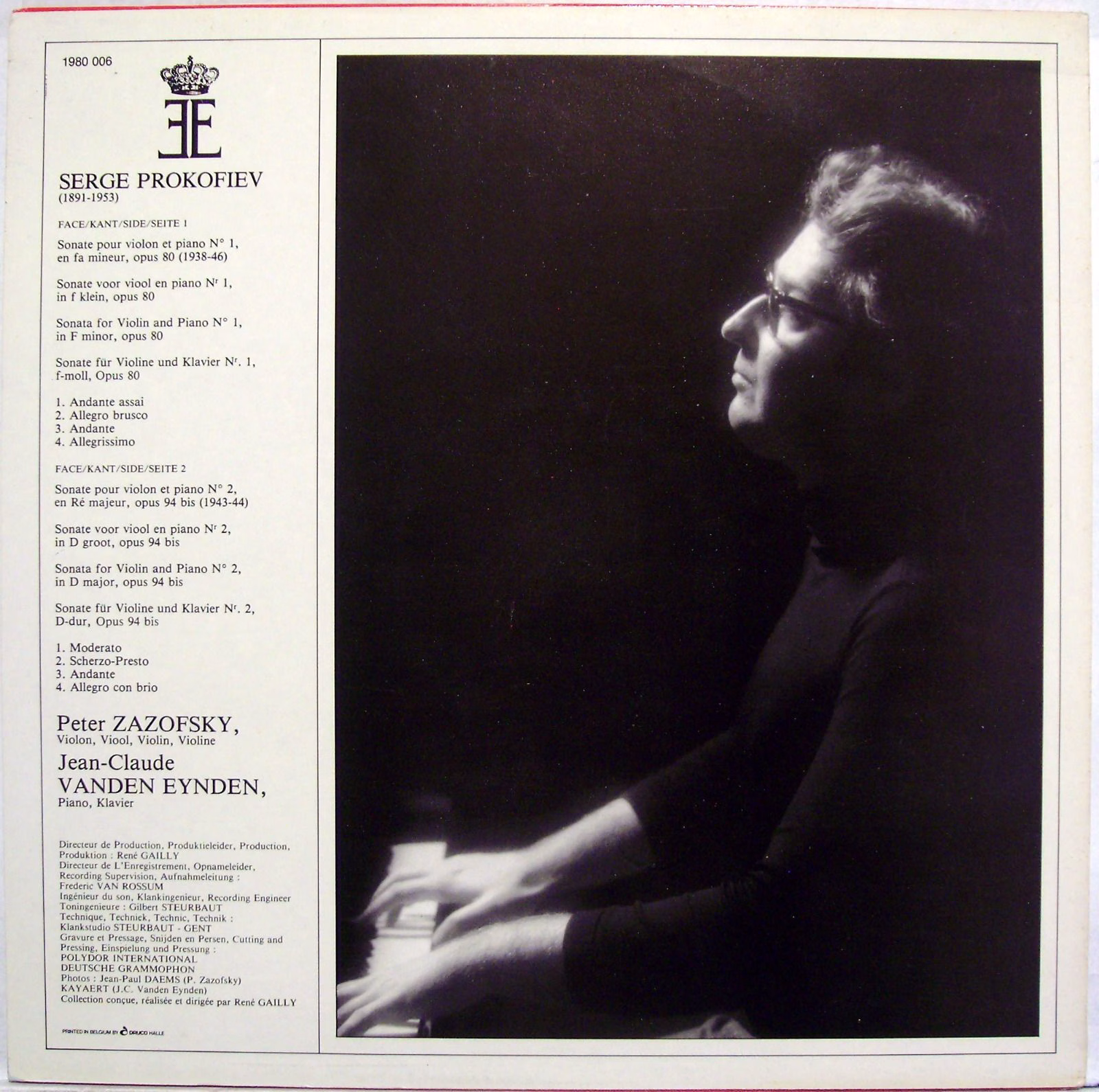Queen Elisabeth Competition 1980 006 - Sergei Prokofiev, Peter Z - Image 4