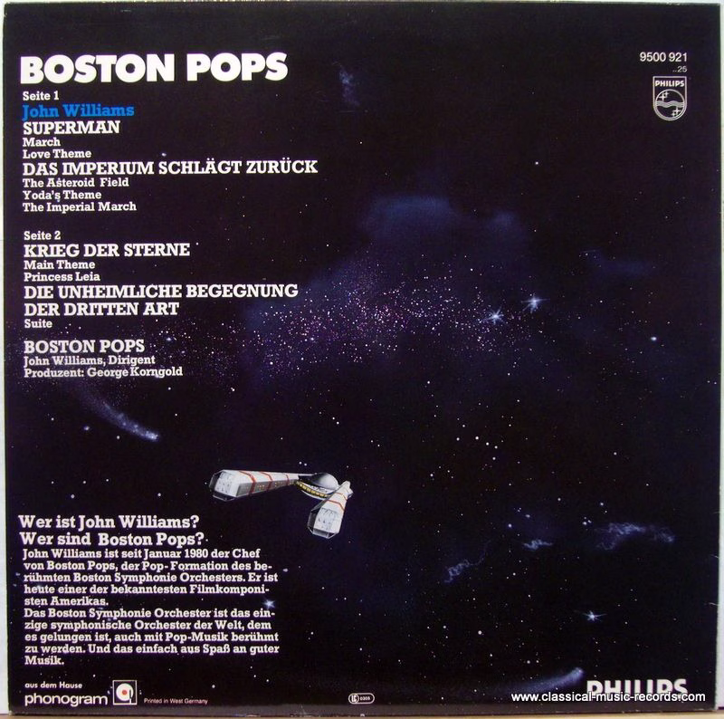 Philips 9500 921 - Boston Pops Orchestra, John Williams (4) - Bo - Image 2
