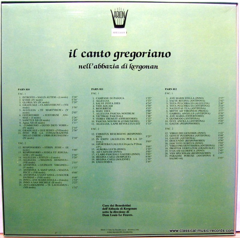 ARION ARN 336024 - Chœur Des Moines De Kergonan - Il Canto Grego - Image 3
