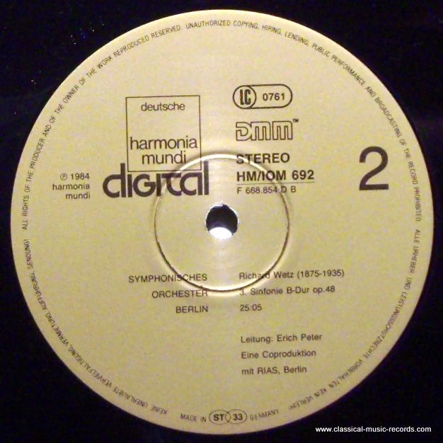 deutsche harmonia mundi Digital HM/IOM 692 - Richard Wetz, Berli - Image 7