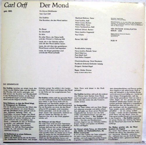 Eterna 8 26 332-333 - Carl Orff, Rundfunkchor Leipzig, Rundfunk- - Image 2