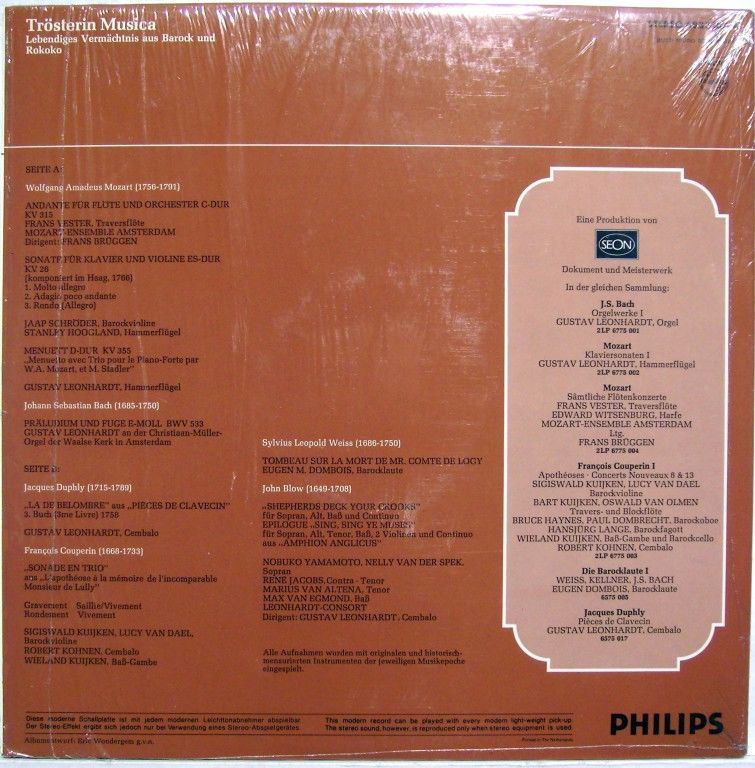 Philips 6833 107 - Gustav Leonhardt, Frans Brüggen, Max van Egmo - Image 2