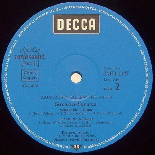 DECCA SMD 1127 - Gioacchino Rossini, The Academy Of St. Martin-i - Image 4