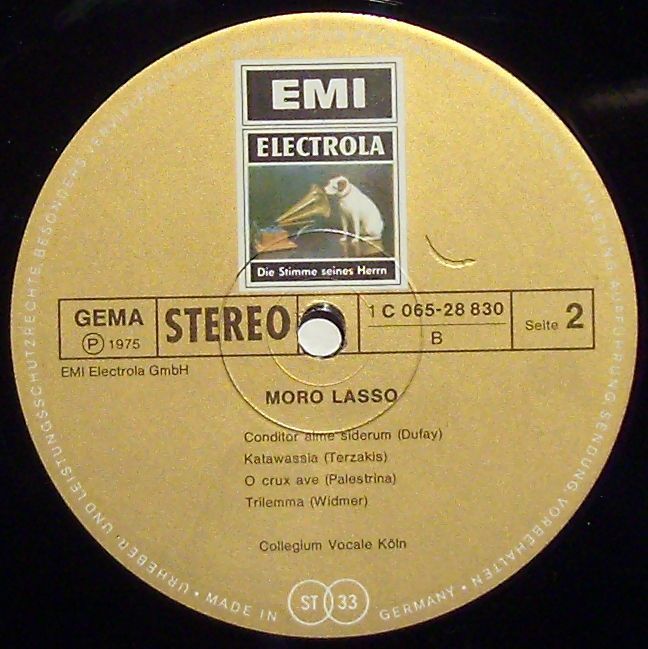 EMI Electrola C 065-28 830 - Collegium Vocale Köln - Moro Lasso - Image 3