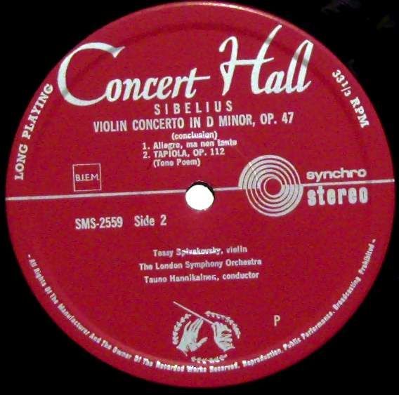 Concert Hall SMSC 2559 - Jean Sibelius - Violin Concerto In D Mi - Image 3