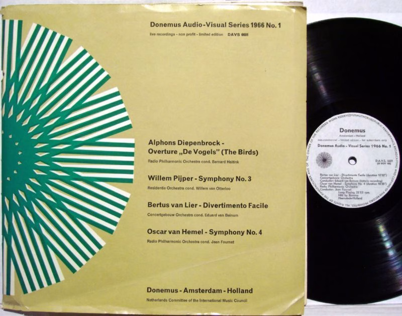Donemus DAVS 6601 - Alphons Diepenbrock, Willem Pijper, Bertus v