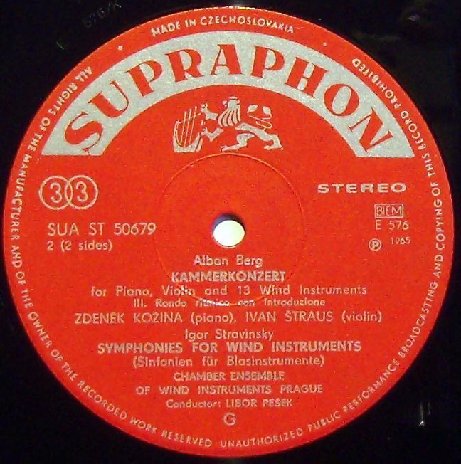 Supraphon SUA ST 50 679 - Alban Berg, Igor Stravinsky, Ivan Štra - Image 3