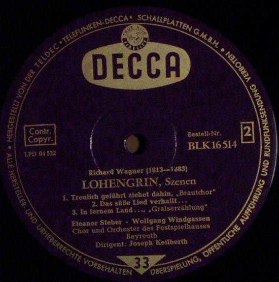 DECCA BLK 16514 - Richard Wagner, Chor der Bayreuther Festspiele - Image 3