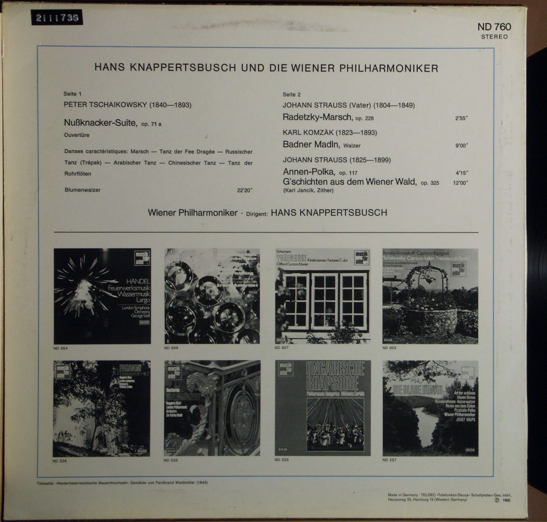 DECCA ND 760 - Hans Knappertsbusch, Wiener Philharmoniker - Hans - Image 2