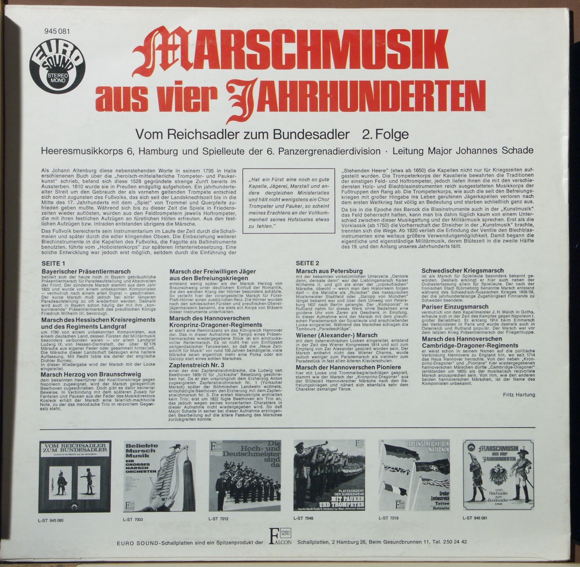 Euro Sound 945 081 - Heeresmusikkorps 6, Hamburg, Spielleute Der - Image 2