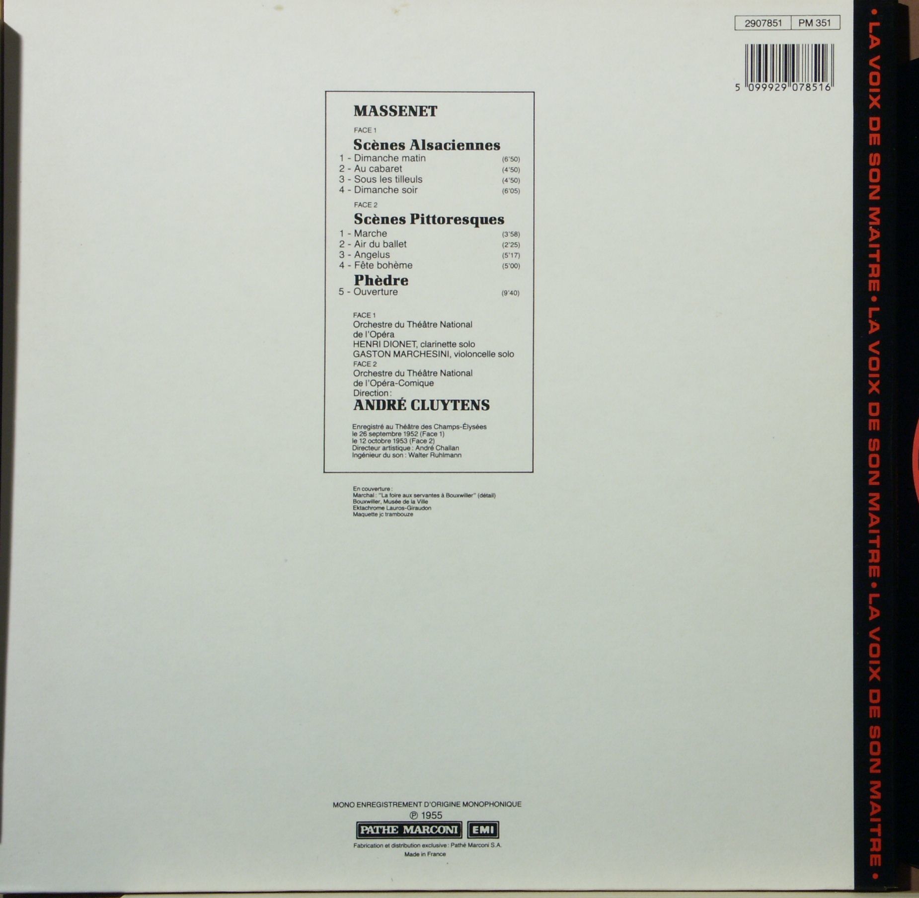 La Voix De Son Maître 2907851 - Jules Massenet, Orchestre Du Thé - Image 2