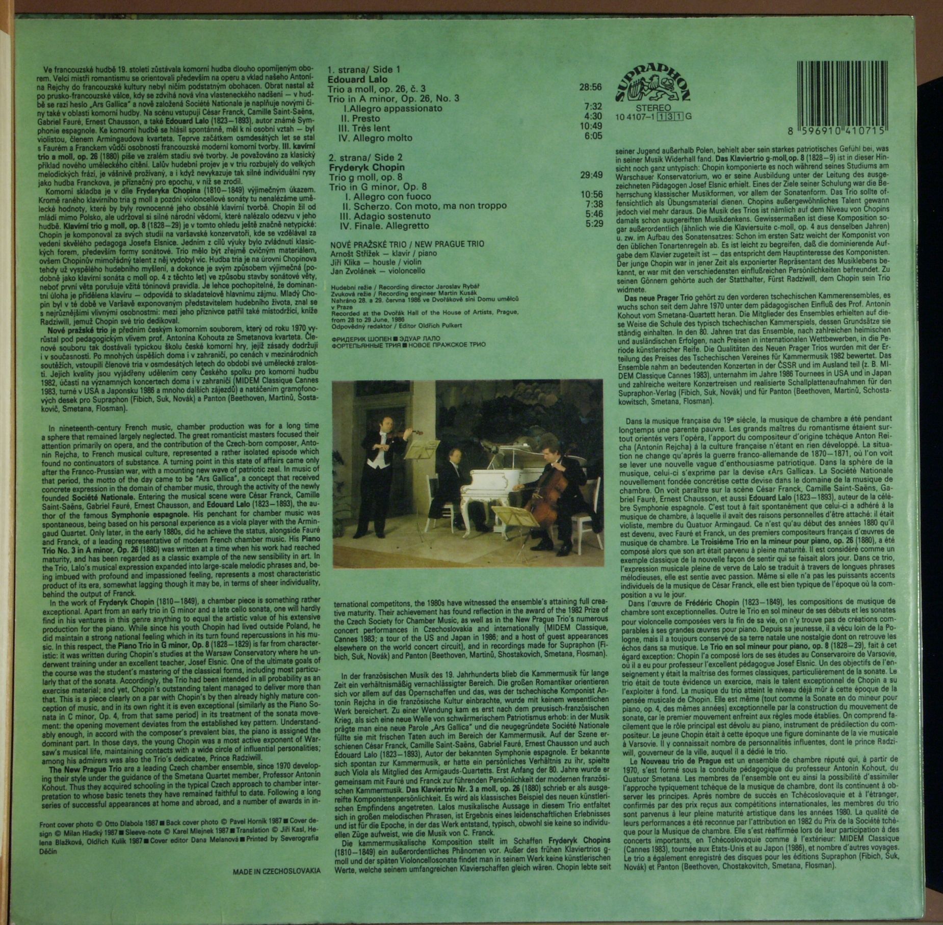 Supraphon 10 4107-1 131 - Frédéric Chopin, Édouard Lalo, Pražské - Image 2
