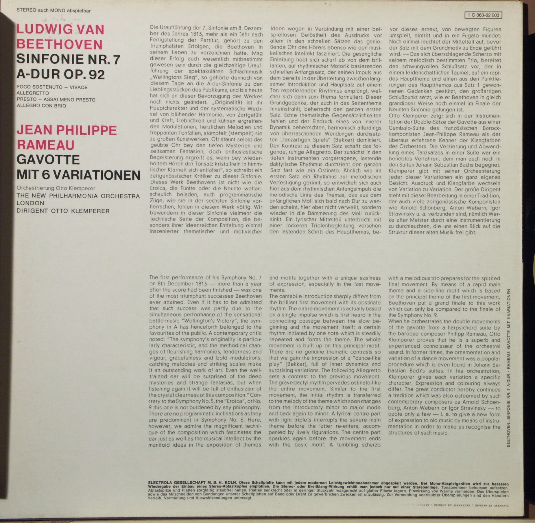 His Master's Voice 1 C 063-02 003 - Ludwig Van Beethoven, Jean-P - Image 2