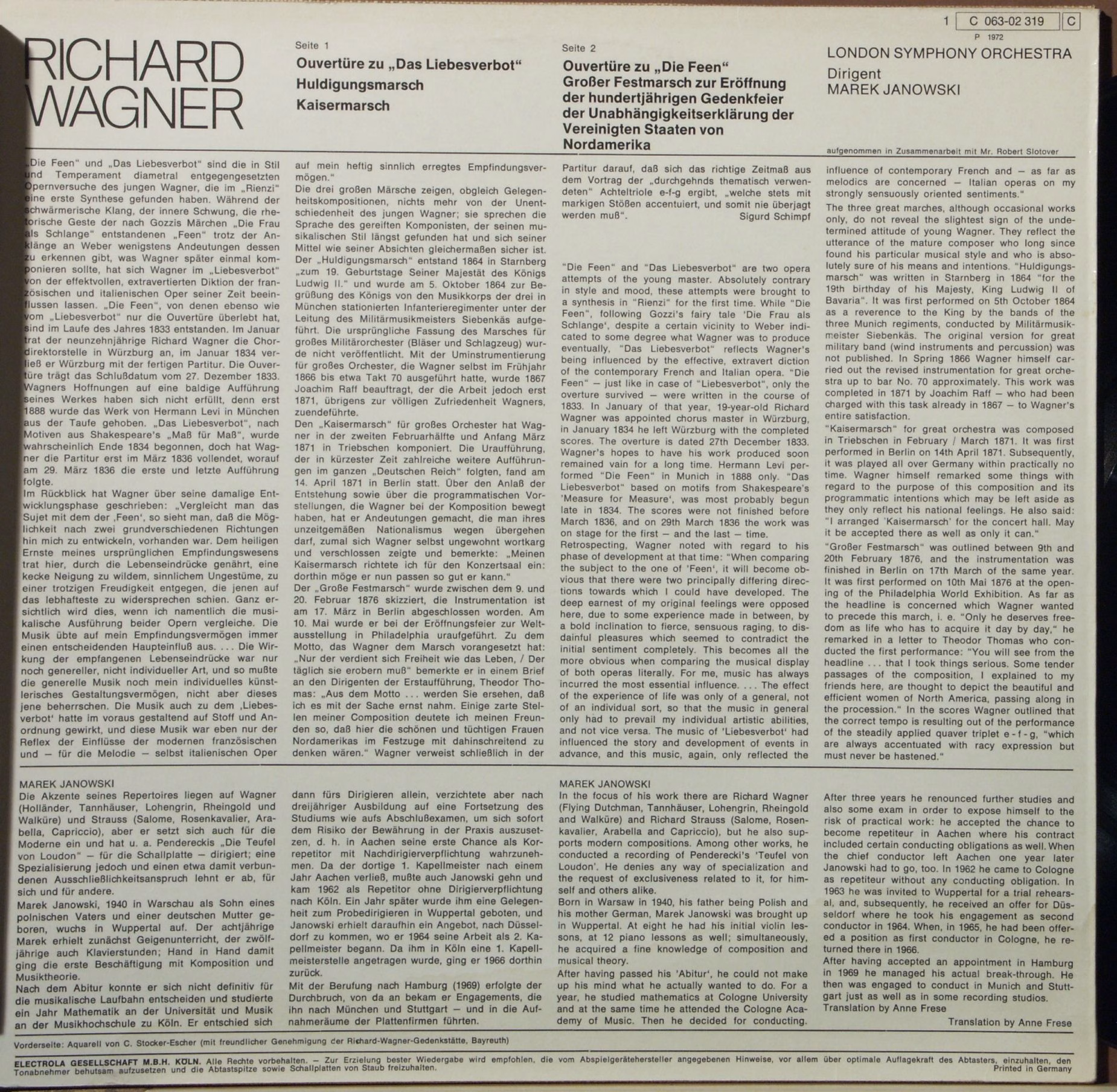 Die Stimme Seines Herrn 1 C 063-02319 - Richard Wagner - Ouvertü - Image 2