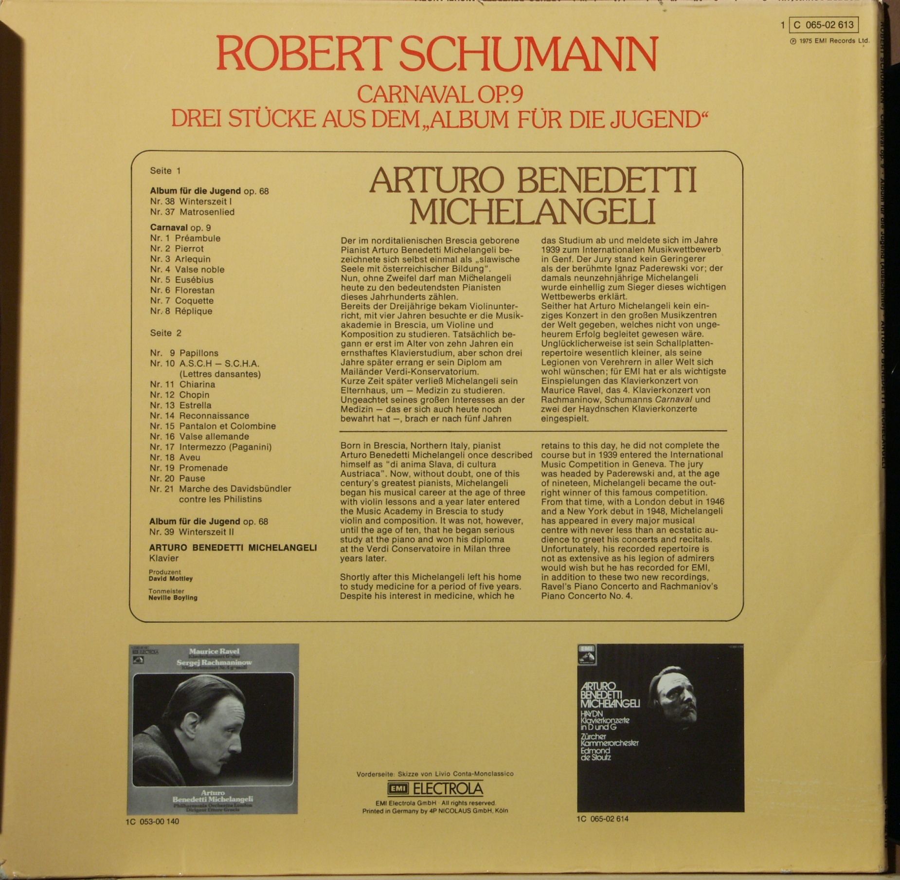 His Master's Voice 1C 065-02 613 - Robert Schumann, Arturo Bened - Image 2