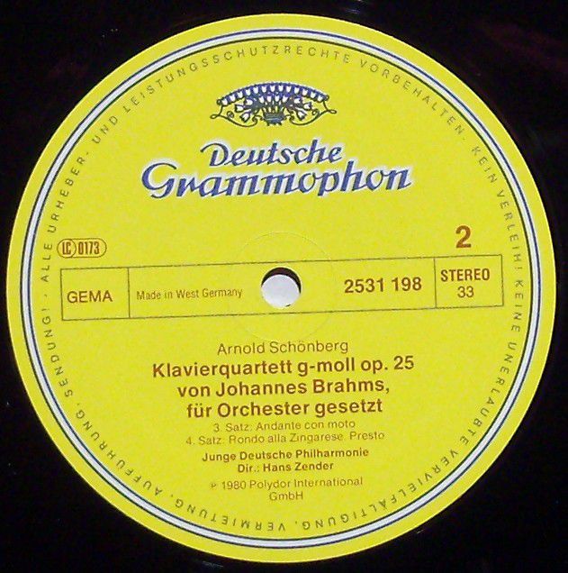 Deutsche Grammophon 2531 198 - Johannes Brahms, Junge Deutsche P - Image 3