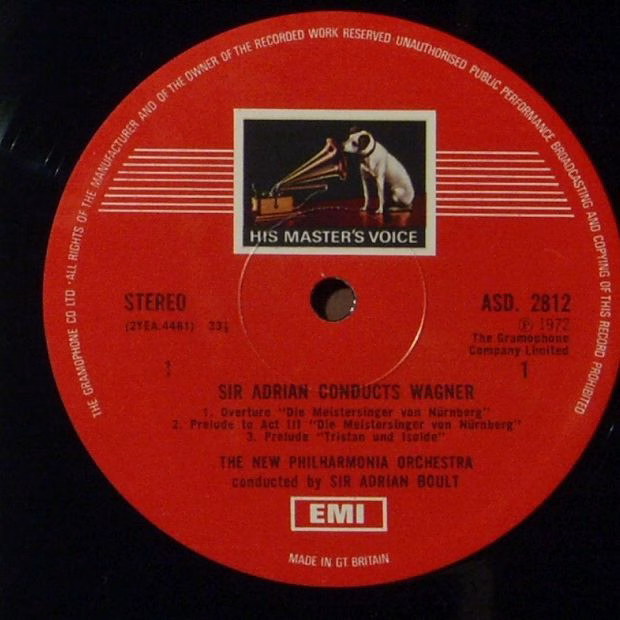 His Master's Voice ASD 2812 - Richard Wagner, Sir Adrian Boult, - Image 3