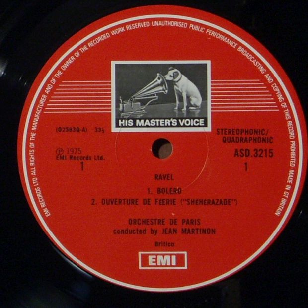 His Master's Voice ASD 3215 - Maurice Ravel, Jean Martinon, Orch - Image 3