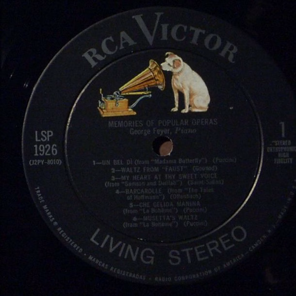 RCA Victor LSP-1926 - George Feyer - Memories Of Popular Operas - Image 3