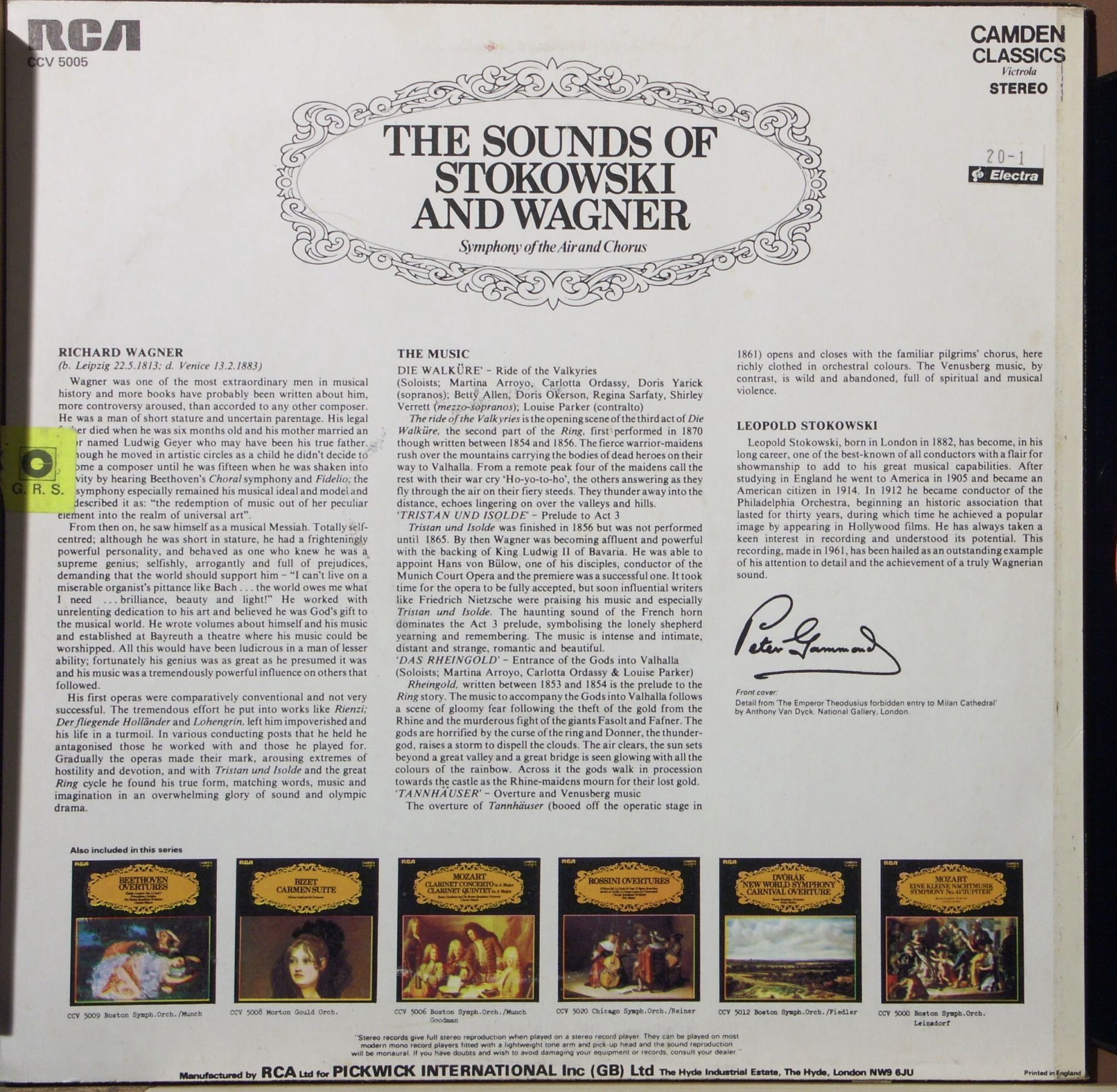 Camden Classics Victrola CCV 5005 - Leopold Stokowski, Richard W - Image 2
