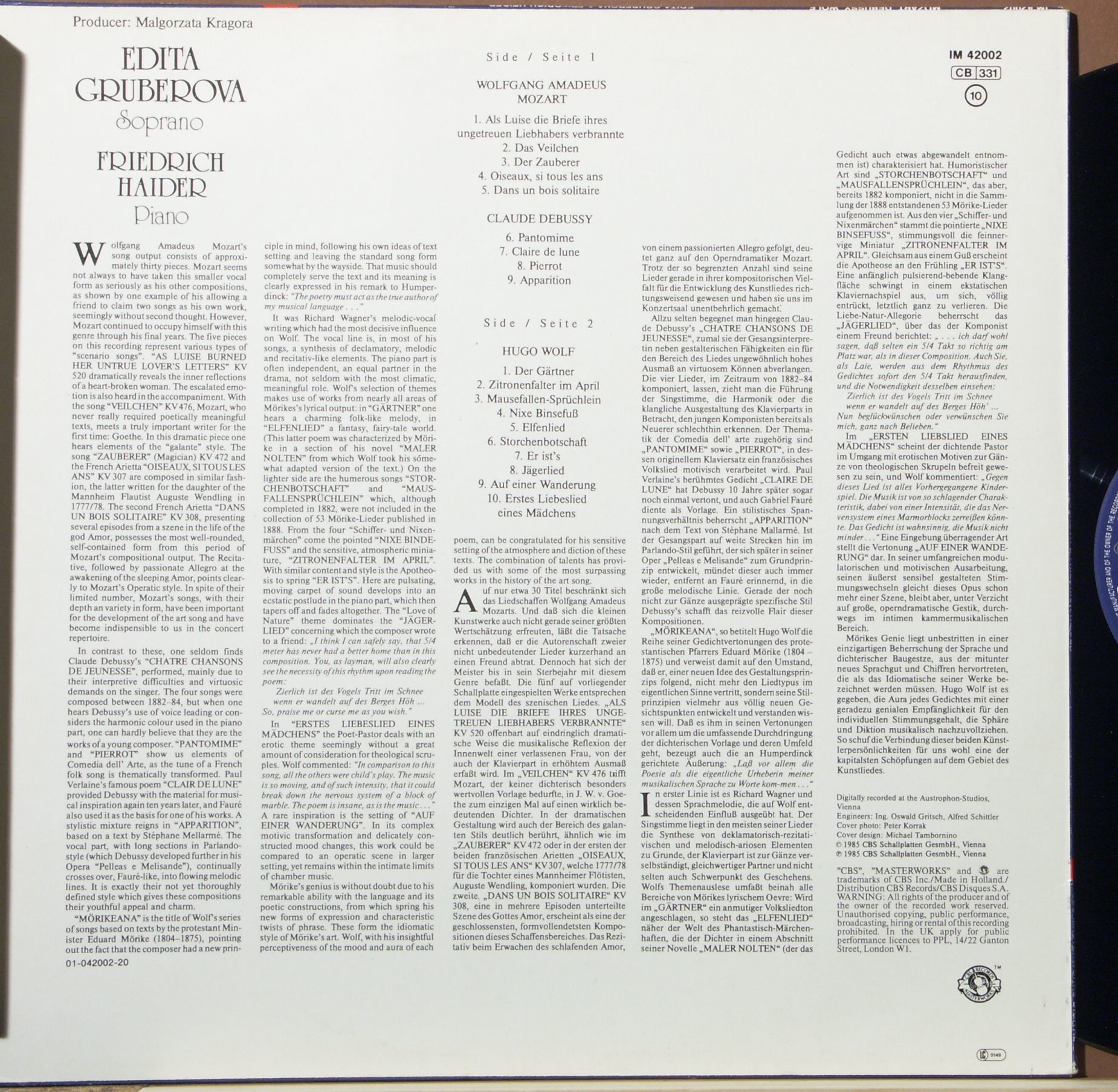 CBS Masterworks Digital IM 42002 - Edita Gruberova, Friedrich Ha - Image 2