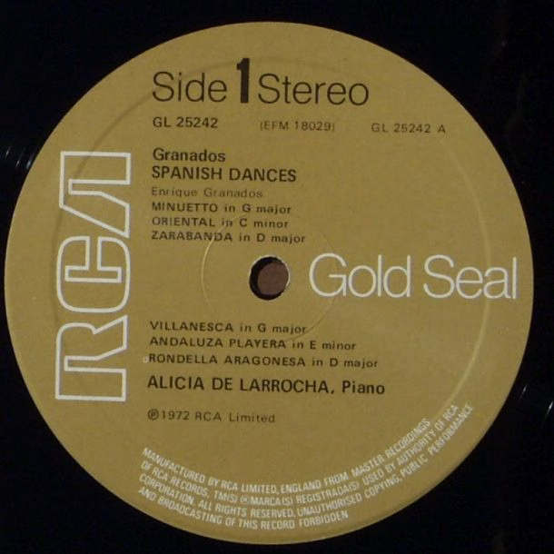 RCA Gold Seal GL 25242 - Enrique Granados, Alicia de Larrocha - - Image 3