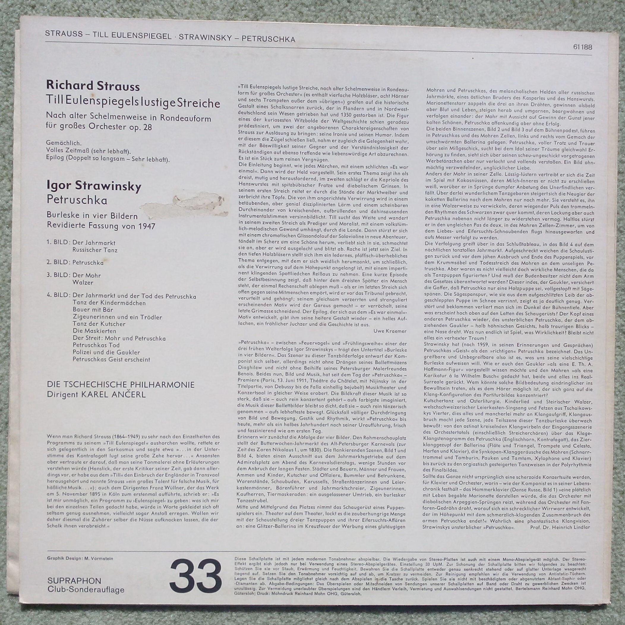 Supraphon 61 188 - The Czech Philharmonic Orchestra, Karel Ančer - Image 2