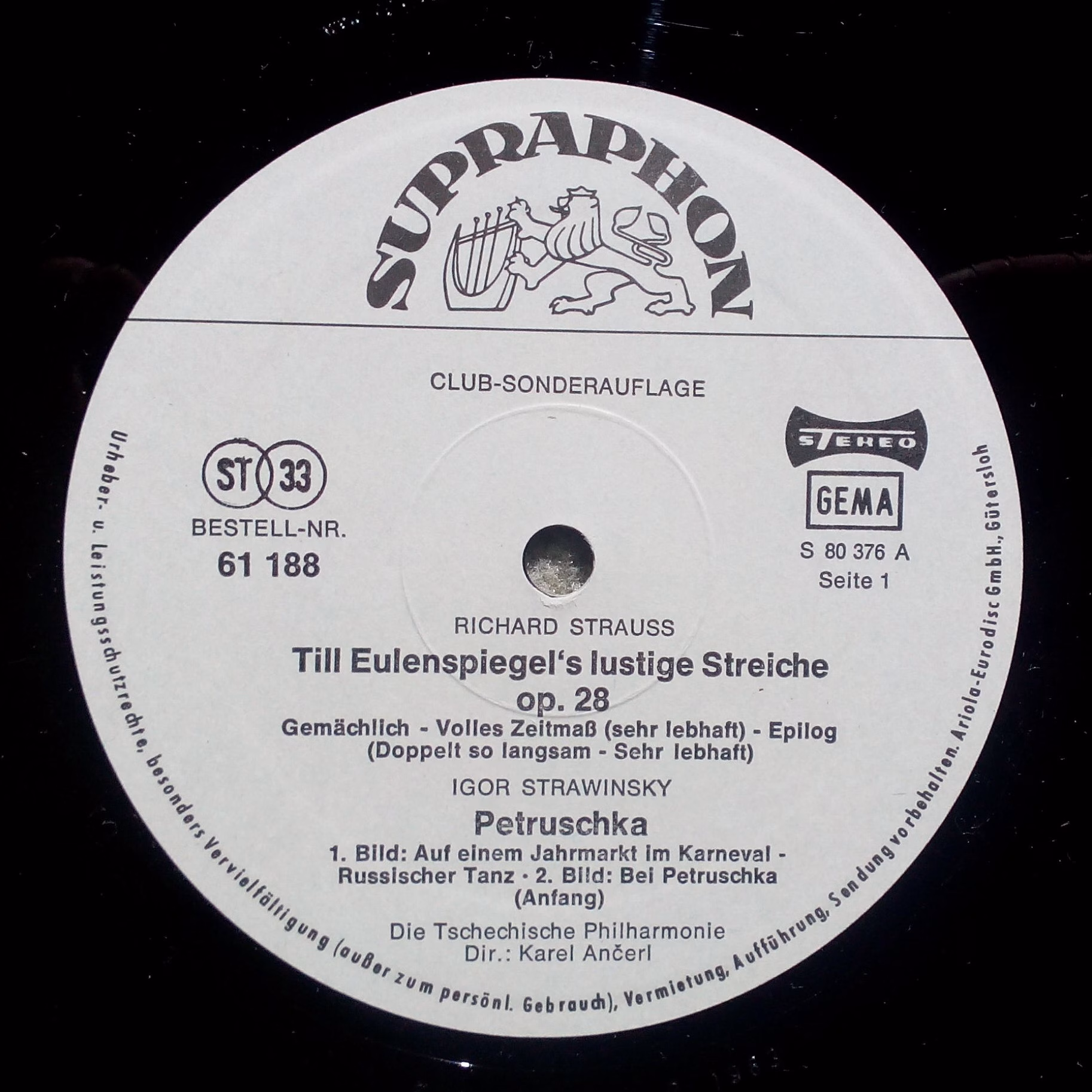 Supraphon 61 188 - The Czech Philharmonic Orchestra, Karel Ančer - Image 3