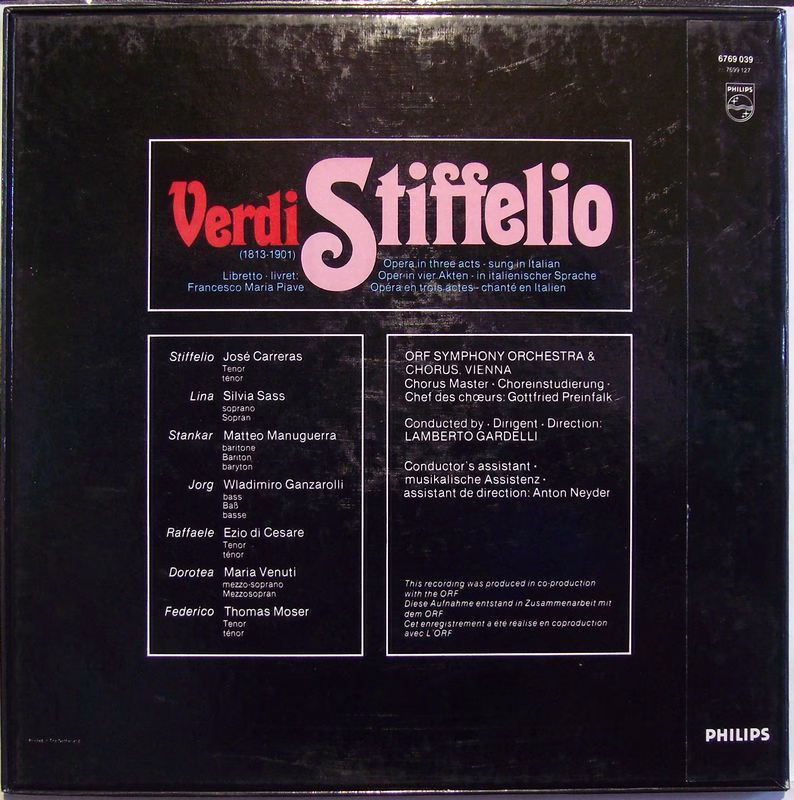 Philips 6769 039 - Giuseppe Verdi, José Carreras, Sylvia Sass, M - Image 2