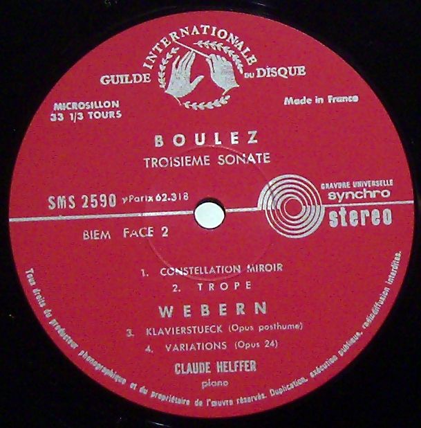 Guilde Internationale Du Disque SMS 2590 - Luciano Berio, Pierre - Image 4