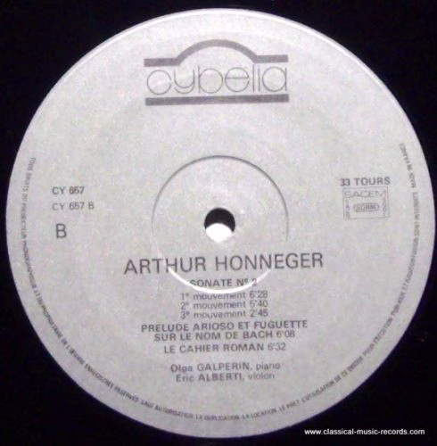 Cybelia CY 657 - Arthur Honegger, Olga Galperin, Eric Alberti - - Image 3