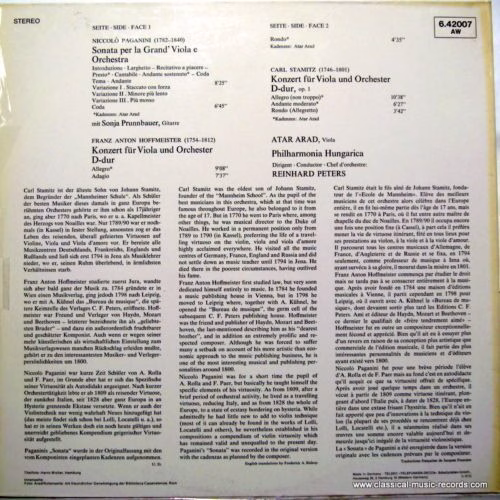Telefunken 6.42007 - Niccolò Paganini, Carl Stamitz, Franz Anton - Image 2
