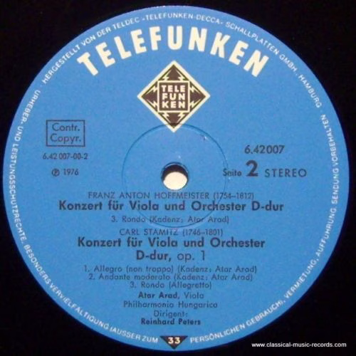 Telefunken 6.42007 - Niccolò Paganini, Carl Stamitz, Franz Anton - Image 3