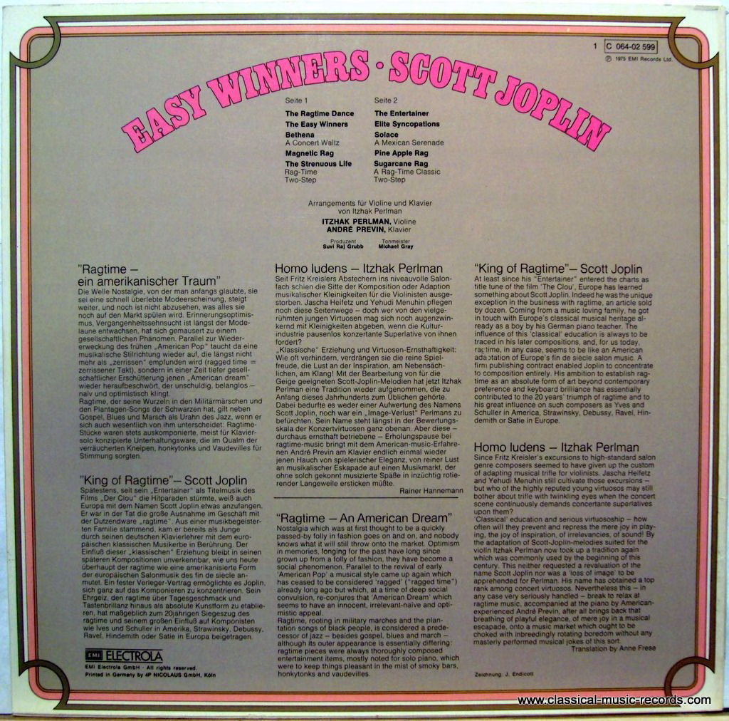 Die Stimme Seines Herrn 1C 064-02 599 - Itzhak Perlman, André Pr - Image 2